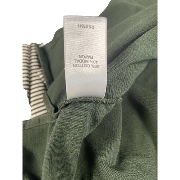 J Jill Womens Top 1X Green White Striped Layered Soft Warm Work Minimal Office - Picture 13 of 14